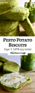 These easy vegan potato biscuits are such a simple but tasty recipe and a fun way to get your greens in a flavor-packed fluffy doughy biscuit cloud! // Recipe at plantpowercouple.com