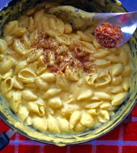 Vegan Bacon Mac and Beer Cheese Soup