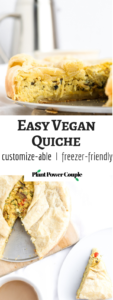 I’m about to rock your world with this delicious, decadent, and undeniably simple vegan quiche. It's made with a perfectly seasoned tofu base and encased in the most heavenly puff pastry crust. Welcome to savory brunch heaven! #vegan #quiche #veganrecipe #tofu #plantbased // plantpowercouple.com