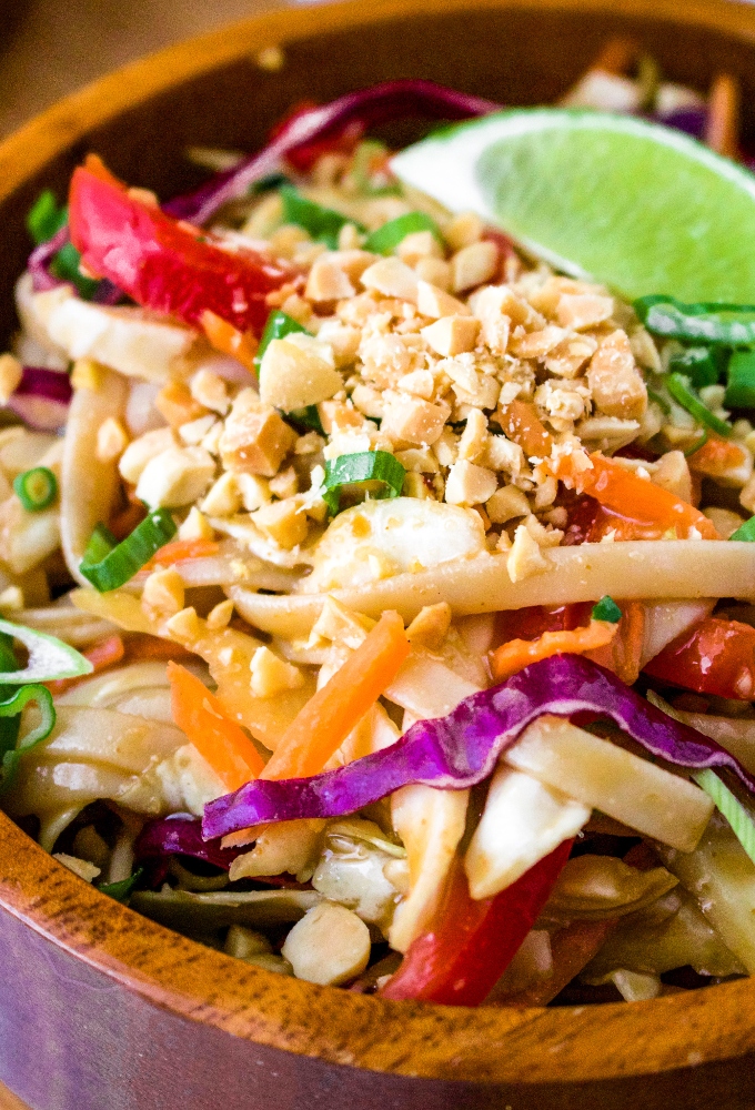 This simple vegan cold noodle salad with peanut sauce is an easy vegetarian and dairy-free lunch recipe that can be made ahead and only takes about 15 minutes to make. Peanut Lime Noodle Salad is the perfect recipe for a stunning but simple outdoor lunch - especially at the end of summer when it’s so hot you just want something light, refreshing, easy, and healthy! This chilled noodle dish is completely plant-based and also easy to make oil-free and gluten-free.