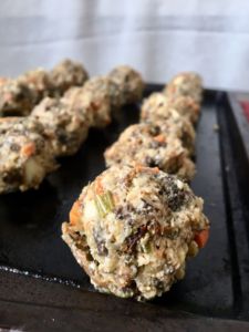 Walnut Sausage & Stuffing Balls - a great way to use up leftover stuffing and a perfect holiday appetizer! // plantpowercouple.com