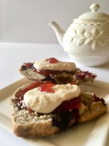 Blueberry Scones and Vegan Clotted Cream - pairs perfectly with some tea and a Downton Abbey marathon! // plantpowercouple.com