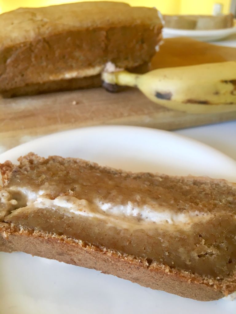 Vegan Cream Cheese Stuffed Banana Bread