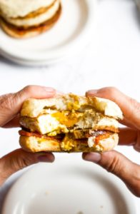 This vegan fried egg is such a fun and delicious recipe. It has a goopy vegan yolk sauce that drips out of the egg when you bite into it - just perfect for toast dipping or a messy fried egg breakfast sandwich. #tofu #veganegg #veganeggyolk #veganfriedegg #veganbreakfast #veganbreakfastsandwich #tofuegg #tofufriedegg #veganbrunch #comfortfood