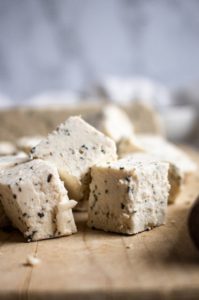The most awesome vegan feta cheese! It’s slice-able, crumbly, easy to make, and flavorful’. Great for salads, snack plates, pitas, and pastas! #vegan #vegancheese #veganfeta #tofu #dairyfree #plantbased