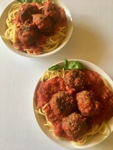 The BEST Vegan Meatballs made with TVP. They're SUPER meaty, full of spicy Italian flavor, and NOT mushy - our vegan meatball dreams come true! // plantpowercouple.com
