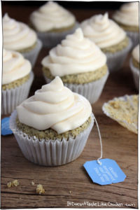 Vegan Earl Grey Cupcakes by It Doesn't Taste Like Chicken // 5 Recipes for a Vegan Afternoon Tea - a round-up by plantpowercouple.com