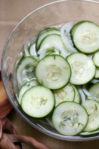 4-Course Vegan Oktoberfest Feast: Cucumber Salad by Strength and Sunshine! // plantpowercouple.com