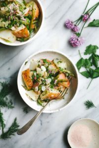4-Course Vegan Oktoberfest Feast: Warm Potato Salad with Herbs by WholeHearted Eats! // plantpowercouple.com