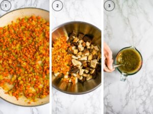 This vegetarian Thanksgiving stuffing is an amazing plant-based side dish for your holiday table. It’s easy to make with simple ingredients. The texture of this vegan stuffing is warm and bready on the inside and slightly crispy on top. The flavors will take you back to childhood!