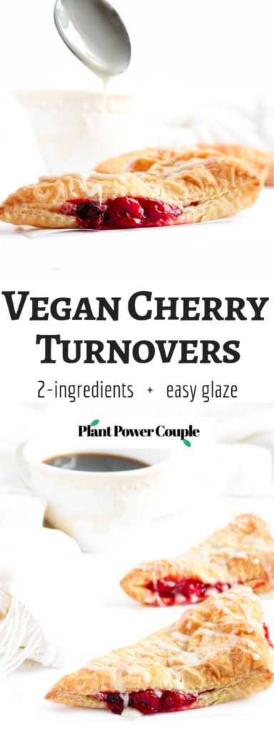 These vegan cherry turnovers are so sinfully simple and devilishly delicious! With just two ingredients, even the most beginner of cooks can have these gorgeous bakery-style beauties done and ready to eat - for breakfast OR dessert - in just under an hour. ﻿#vegan #breakfast #turnover #cherries // plantpowercouple.com