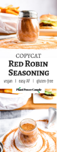 This Copycat Red Robin Seasoning is a heavenly seasoned salt that's incredible on everything from fried or roasted potatoes to veggie burgers + tacos. #vegan #seasoning #salt #paprika #recipe // plantpowercouple.com
