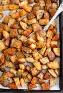 Every good cook needs a solid roasted potato recipe in their arsenal, and this is ours! It's made with only six simple ingredients and comes out perfectly crispy + flavorful every. single. time.﻿ #vegan #potatoes #veganrecipes #glutenfree #plantbased
