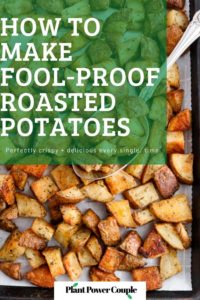 Every good cook needs a solid roasted potato recipe in their arsenal, and this is ours! It's made with only six simple ingredients and comes out perfectly crispy + flavorful every. single. time.﻿ #vegan #potatoes #veganrecipes #glutenfree #plantbased // plantpowercouple.com