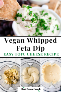 This vegan tahini feta dip is quick, uncomplicated, mind-blowingly flavorful, and the perfect spring appetizer. All you need is a food processor, 10 minutes, and 11 simple ingredients. The texture and flavor are incredible - everyone will love this plant-based cheese dip so much they will be shocked to learn it’s completely dairy-free! It also makes a fantastic tofu cheese spread for bagels, sandwiches, or crackers. #vegandip #vegancheese #tofurecipe #plantbased