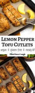 Lemon Pepper Tofu Cutlets are the perfect meal prep staple! Slice ‘em up for salads, use them for sandwiches, or serve ‘em over a mountain of rice for a filling and easy vegan dinner! #vegan #tofu #veganrecipe #plantbased #mealprep