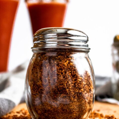Vegan Bloody Mary Bacon Salt - homemade cocktail rim salt