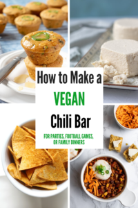 A vegan chili bar is a fun and simple way to entertain a crowd for a party, big game, or family dinner. We’re sharing our favorite recipes, products, and serving tips to make creating your own chili bar a total breeze! #vegan #chili #superbowl // plantpowercouple.com