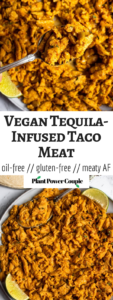 This 8-ingredient vegan taco meat is easy to make and delicious! It’s tender, juicy, and full of zesty Mexican-inspired flavor. No one will know it’s #vegan! #tacotuesday #plantbased #oilfree #glutenfree #plantpowercouple // plantpowercouple.com