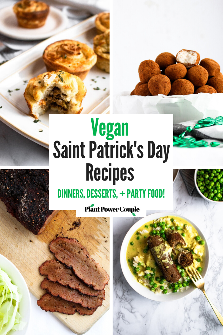 This is a list of our favorite vegan Saint Patrick’s Day recipes from the blog. We’ve included ideas for everything from hearty dinners and festive desserts to THE funnest party food! #saintpatricksday #veganfood #vegan #comfortfood #vegancomfortfood #plantbased #seitan