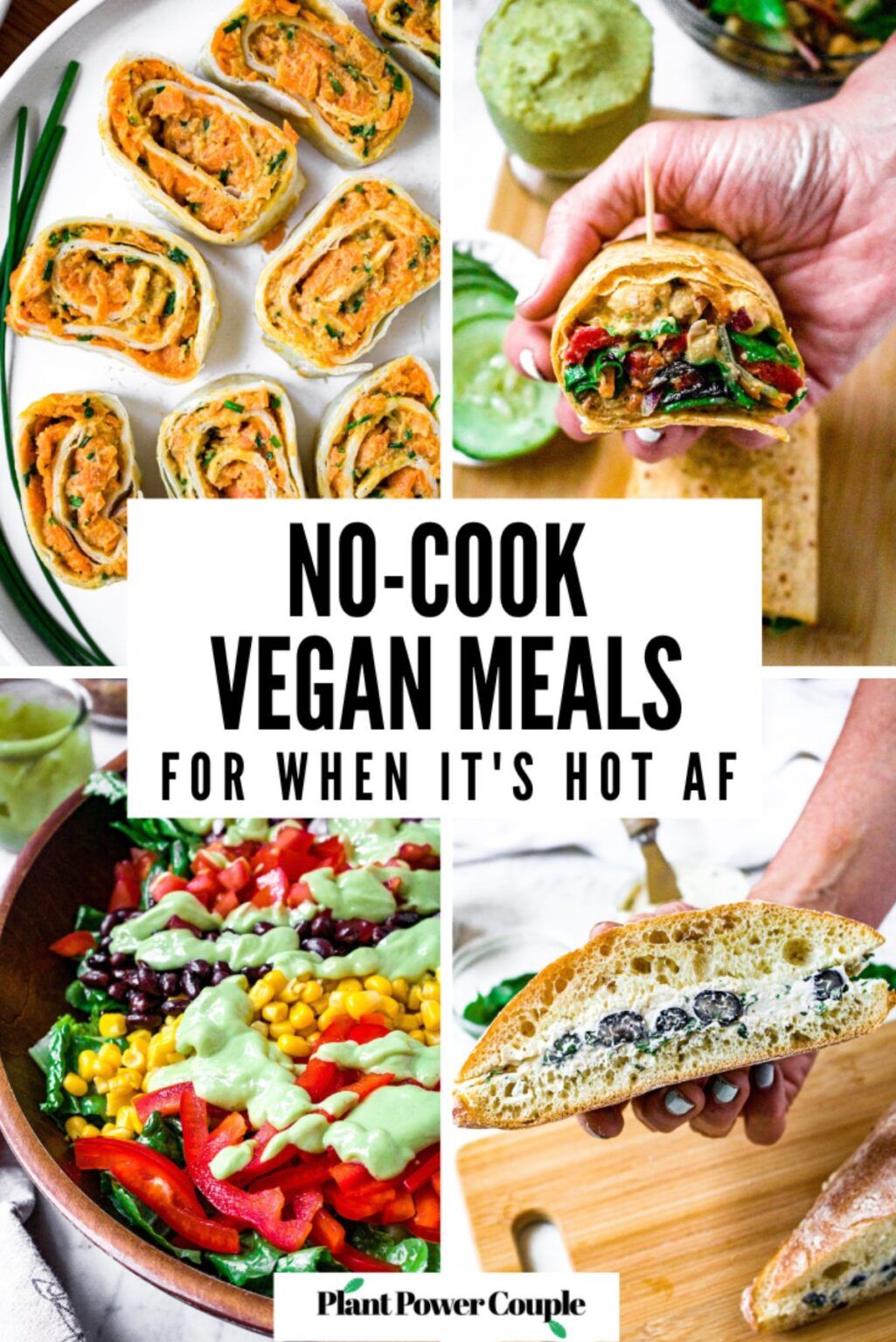 12+ No Cook Vegan Meals for Summer Lunches and Dinners