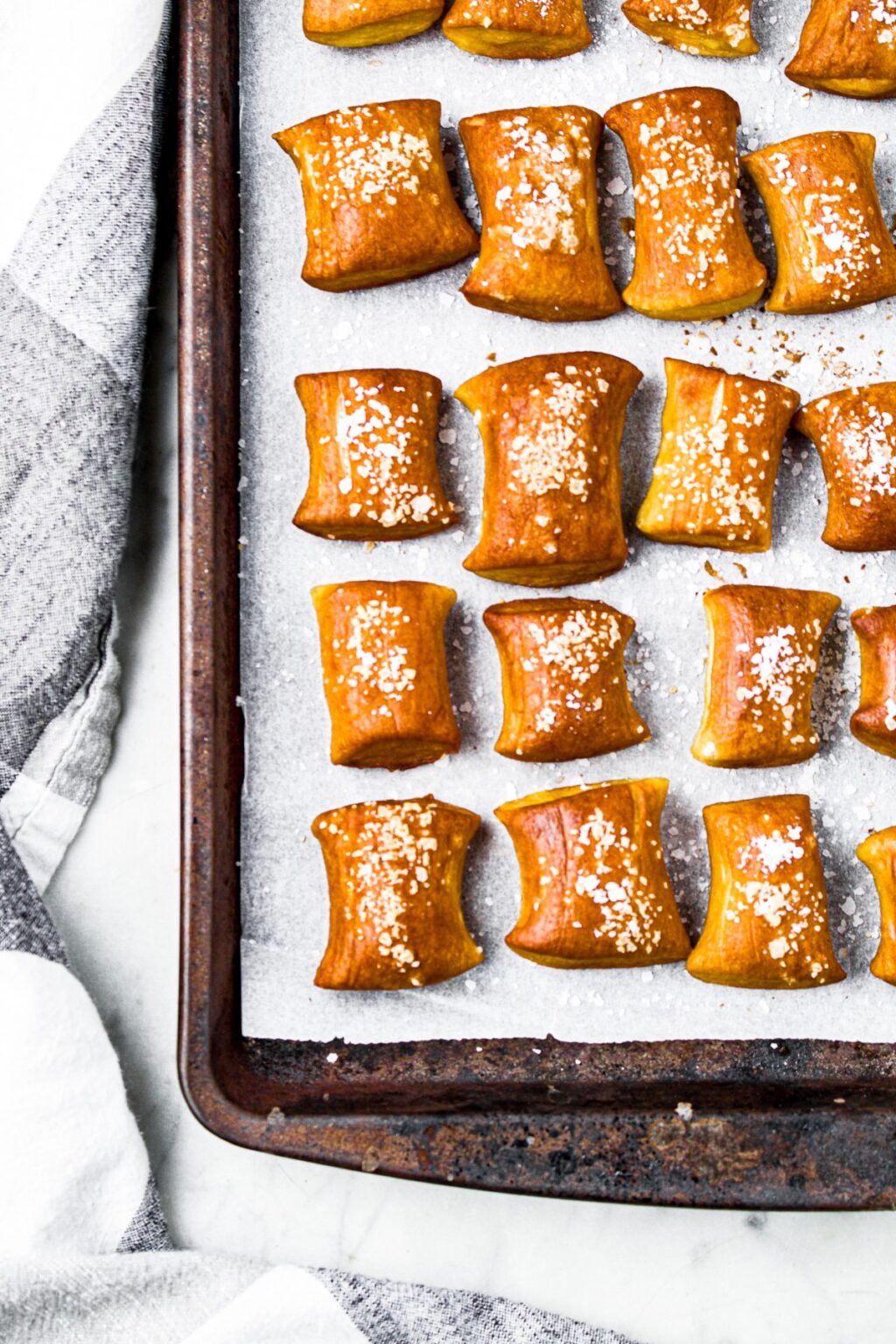 Warm Homemade Pretzel Bites dairyfree, vegan, freezerfriendly