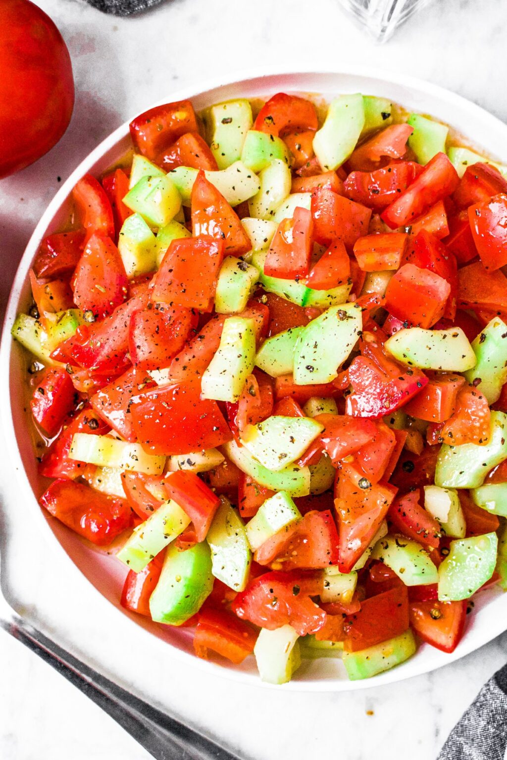 Cucumber Tomato Salad with Italian Dressing