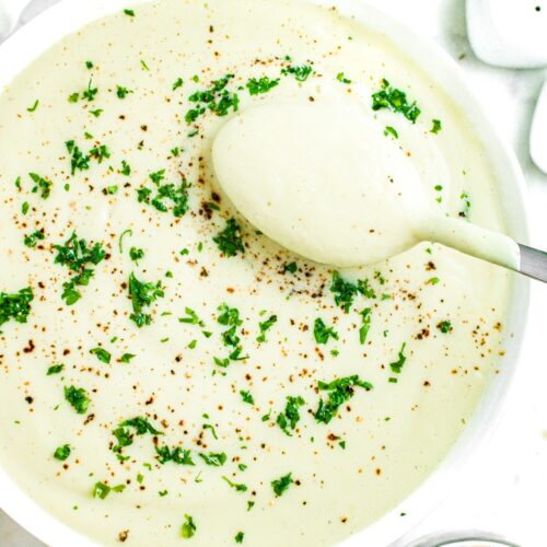 Creamy Vegan Cauliflower Soup (easy blender recipe)