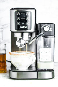 Head on view of a Salton Barista plus espresso machine